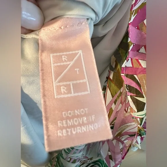 BADGLEY MISHKA 8 EASTER Resort Wedding Coastal Palm Ruffle Pink Green Maxi Dress - Picture 11 of 16